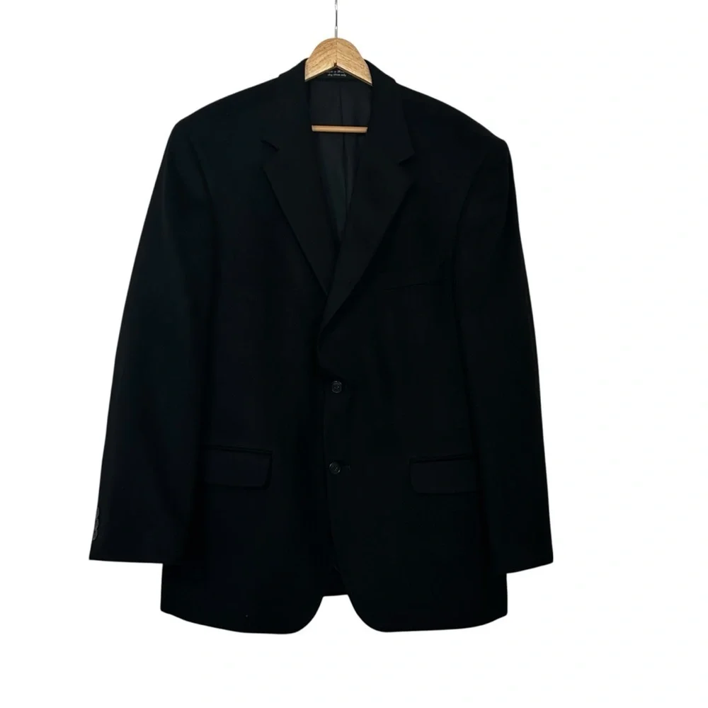 100% Cashmere Black Blazer Men’s Size 43 Regular By Pronto Uomo